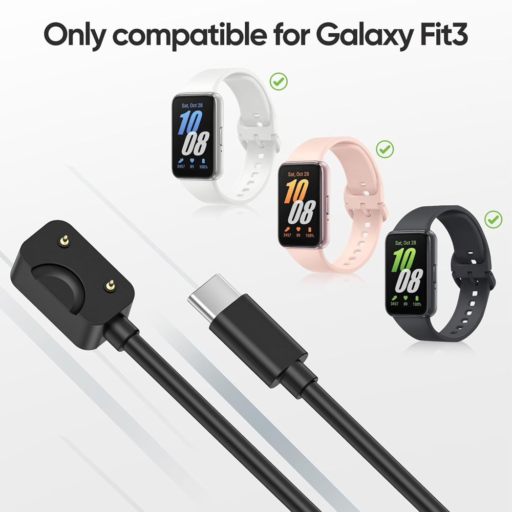Cable de carga de USB-C negro  - Best Smartwatch Accessories reseña y precio