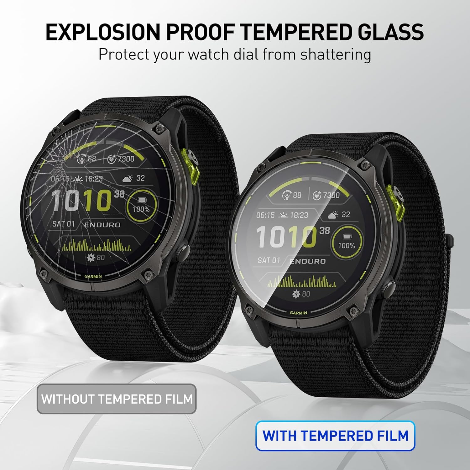 Películas de vidrio templado p - Garmin Smartwatch Accessories reseña y precio